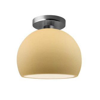 Small Globe Semi-Flush (254|CER-6350-MYLW-NCKL-LED1-700)