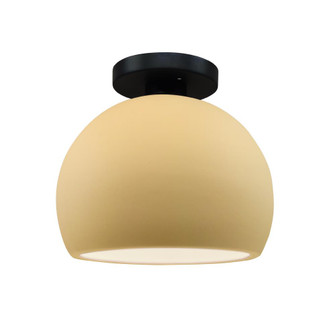 Small Globe Semi-Flush (254|CER-6350-MYLW-MBLK-LED1-700)