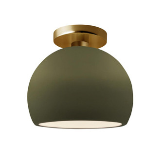 Small Globe Semi-Flush (254|CER-6350-MGRN-BRSS-LED1-700)