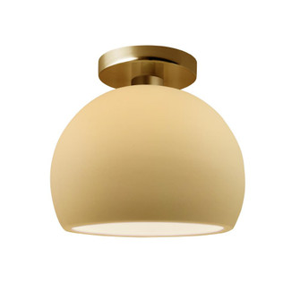 Small Globe Semi-Flush (254|CER-6350-MYLW-BRSS)