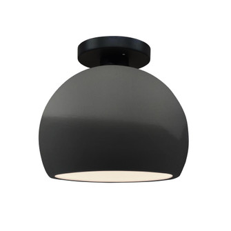 Small Globe Semi-Flush (254|CER-6350-GRY-MBLK-LED1-700)