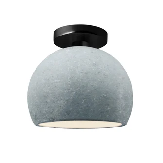 Small Globe Semi-Flush (254|CER-6350-CONC-MBLK-LED1-700)