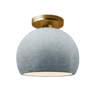Small Globe Semi-Flush (254|CER-6350-CONC-BRSS-LED1-700)
