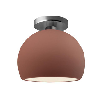 Small Globe Semi-Flush (254|CER-6350-CLAY-NCKL-LED1-700)