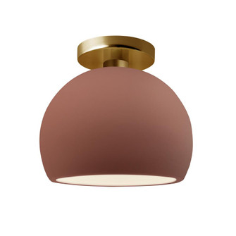 Small Globe Semi-Flush (254|CER-6350-CLAY-BRSS-LED1-700)