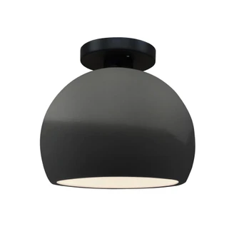 Small Globe Semi-Flush (254|CER-6350-GRY-MBLK)