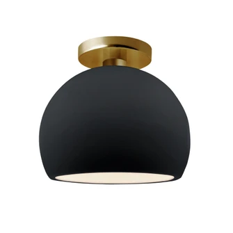 Small Globe Semi-Flush (254|CER-6350-BKMT-BRSS)