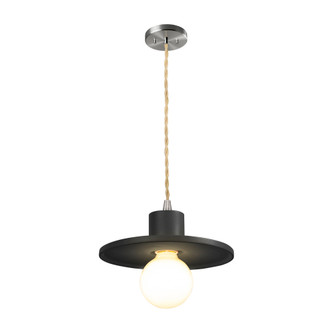 Saucer Pendant (254|CER-6325-CRB-NCKL-BEIG-TWST)
