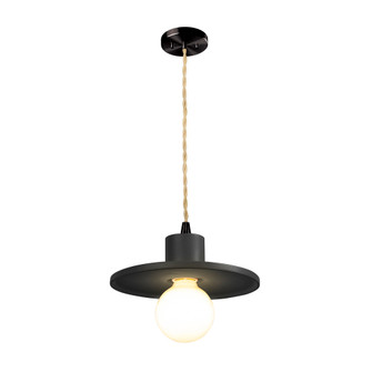 Saucer Pendant (254|CER-6325-CRB-MBLK-BEIG-TWST)