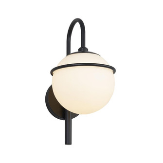 Saturn Outdoor Wall Sconce (254|FSN-7112W-OPAL-MBLK)