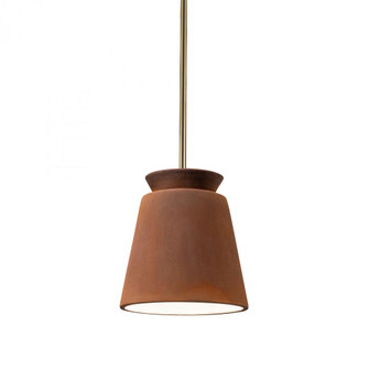Small Trapezoid LED Pendant (254|CER-6425-RRST-ABRS-RIGID-LED1-700)