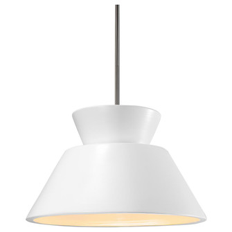 Trapezoid 1-Light LED Pendant (254|CER-6420-WHT-NCKL-RIGID-LED1-700)