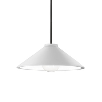 Trapezoid 1-Light Pendant (254|CER-6420-WHT-MBLK-RIGID)