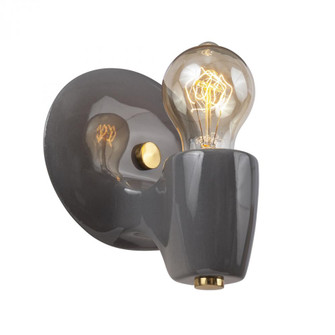 Ovalesque w/ No Shade Wall Sconce (254|CER-7021-GRY-BRSS)