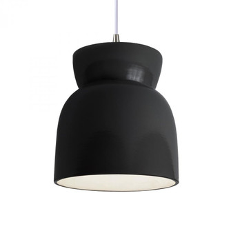 Large Hourglass Pendant (254|CER-6515-BLK-NCKL-WTCD)
