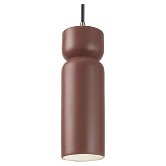 Tall Hourglass LED Pendant (254|CER-6510-CLAY-ABRS-BKCD-LED1-700)