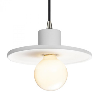 Saucer Pendant (254|CER-6325-WHT-NCKL-BKCD)