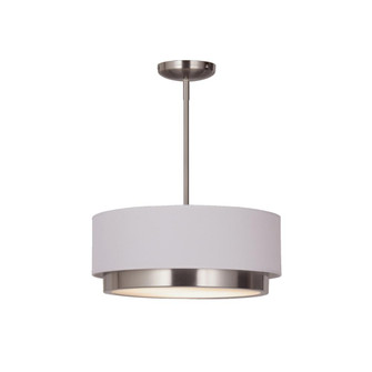 Tate 16'' LED Semi-Flush Drum Pendant (254|FAB-4475-WHTE-NCKL)
