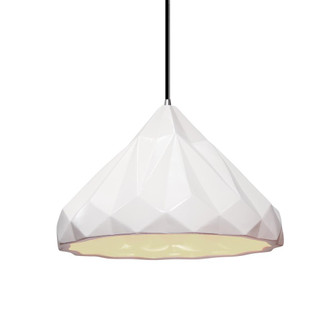 Geometric 1-Light Pendant (254|CER-6450-WHT-CROM-BKCD)