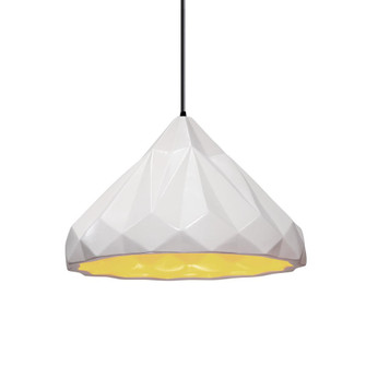 Geometric 1-Light LED Pendant (254|CER-6450-MTGD-MBLK-BKCD-LED1-700)