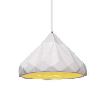 Geometric 1-Light LED Pendant (254|CER-6450-MTGD-ABRS-WTCD-LED1-700)