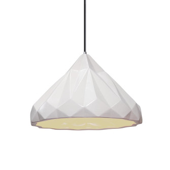 Geometric 1-Light LED Pendant (254|CER-6450-MAT-CROM-BKCD-LED1-700)