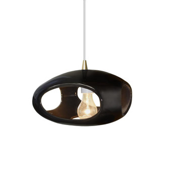 Punch 1-Light Pendant (254|CER-6440-BLK-ABRS-WTCD)