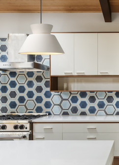 Trapezoid 1-Light Pendant (254|CER-6420-BIS-ABRS-BKCD)