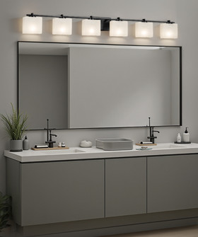 Era 6-Light Bath Bar (254|FSN-8446-55-WEVE-MBLK)