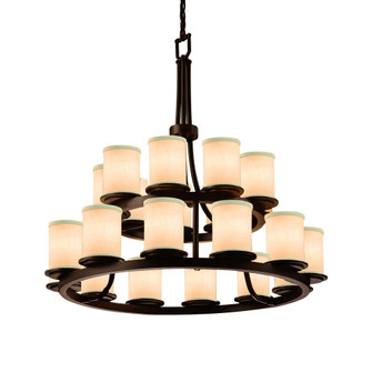 Dakota 21-Light 2-Tier Ring Chandelier (254|FAB-8767-10-CREM-DBRZ)