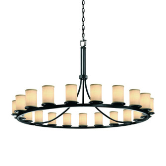 Dakota 21-Light 1-Tier Ring Chandelier (254|FAB-8716-10-CREM-MBLK)