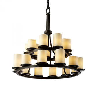 Dakota 21-Light 2-Tier Ring LED Chandelier (254|CNDL-8767-14-CREM-DBRZ-LED21-14700)