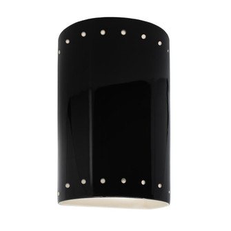 Small LED Cylinder w/ Perfs - Closed Top (254|CER-0990-BLK-LED1-1000)