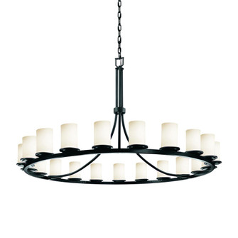Dakota 21-Light 1-Tier Ring Chandelier (254|FSN-8716-10-OPAL-MBLK)