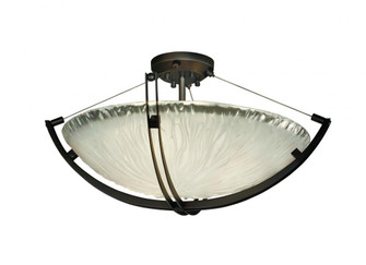 24'' Semi-Flush Bowl w/ Crossbar (254|GLA-9712-35-WHTW-DBRZ)