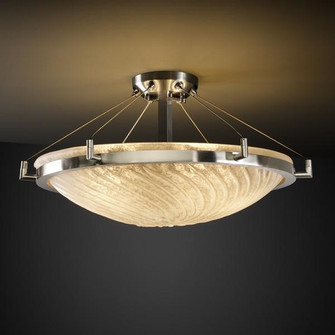 24'' Round Semi-Flush Bowl w/ Ring (254|GLA-9682-35-WHTW-DBRZ)