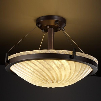 18'' Round Semi-Flush Bowl w/ Ring (254|GLA-9681-35-WHTW-MBLK)