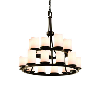 Dakota 21-Light 2-Tier Ring Chandelier (254|CNDL-8767-14-CREM-DBRZ)