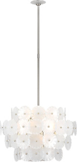 Gianna 24'' Chandelier in Burnished Silver Leaf with Frosted Glass (279|JN 5035BSL-FG)