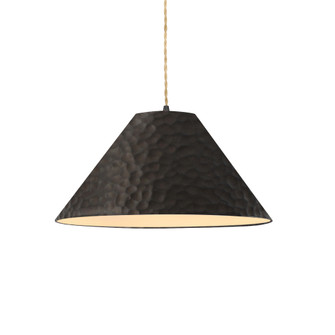 Large Avola LED 1-Light Pendant (254|CER-6645-HMIR-MBLK-BEIG-TWST-LED1-700)