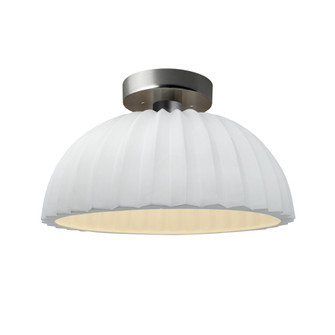 Pleated Dome LED Semi-Flush (254|CER-6623-WHT-NCKL-LED1-700)