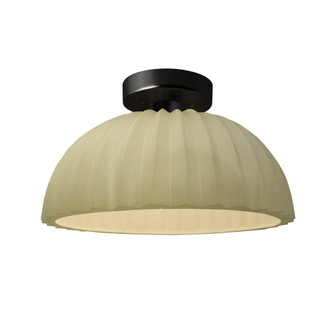 Pleated Dome Semi-Flush (254|CER-6623-VAN-MBLK-LED1-700)