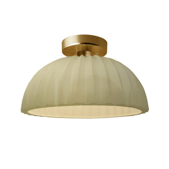 Pleated Dome Semi-Flush (254|CER-6623-VAN-BRSS-LED1-700)
