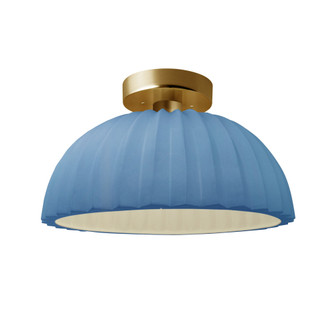 Pleated Dome Semi-Flush (254|CER-6623-SKBL-BRSS)