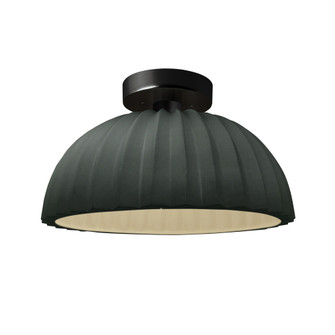 Pleated Dome Semi-Flush (254|CER-6623-PWGN-MBLK-LED1-700)