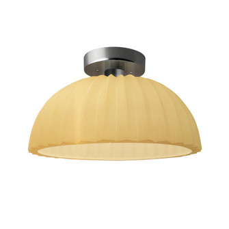 Pleated Dome Semi-Flush (254|CER-6623-MYLW-NCKL-LED1-700)