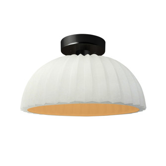Pleated Dome Semi-Flush (254|CER-6623-MTGD-MBLK-LED1-700)