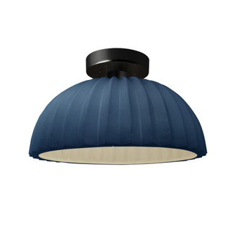 Pleated Dome Semi-Flush (254|CER-6623-MID-MBLK-LED1-700)