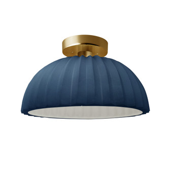 Pleated Dome LED Semi-Flush (254|CER-6623-MDMT-BRSS-LED1-700)