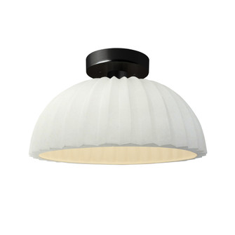 Pleated Dome Semi-Flush (254|CER-6623-MAT-MBLK-LED1-700)